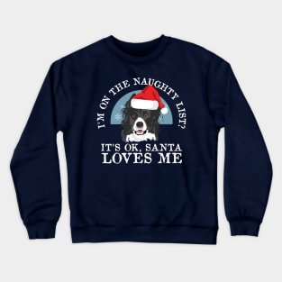 Funny Naughty Dog Lovers Border Collie Christmas Gift Crewneck Sweatshirt